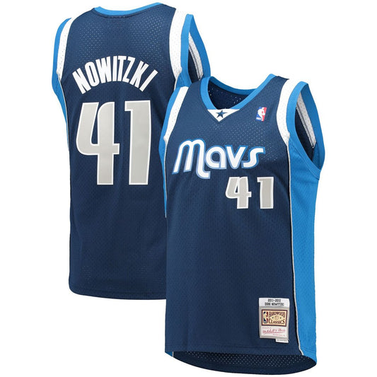 Dirk Nowitzki Dallas Mavericks Mitchell & Ness 2011/12 Hardwood Classics Swingman Jersey - Navy Official NBA Team Apparel Basketball Fan Gear