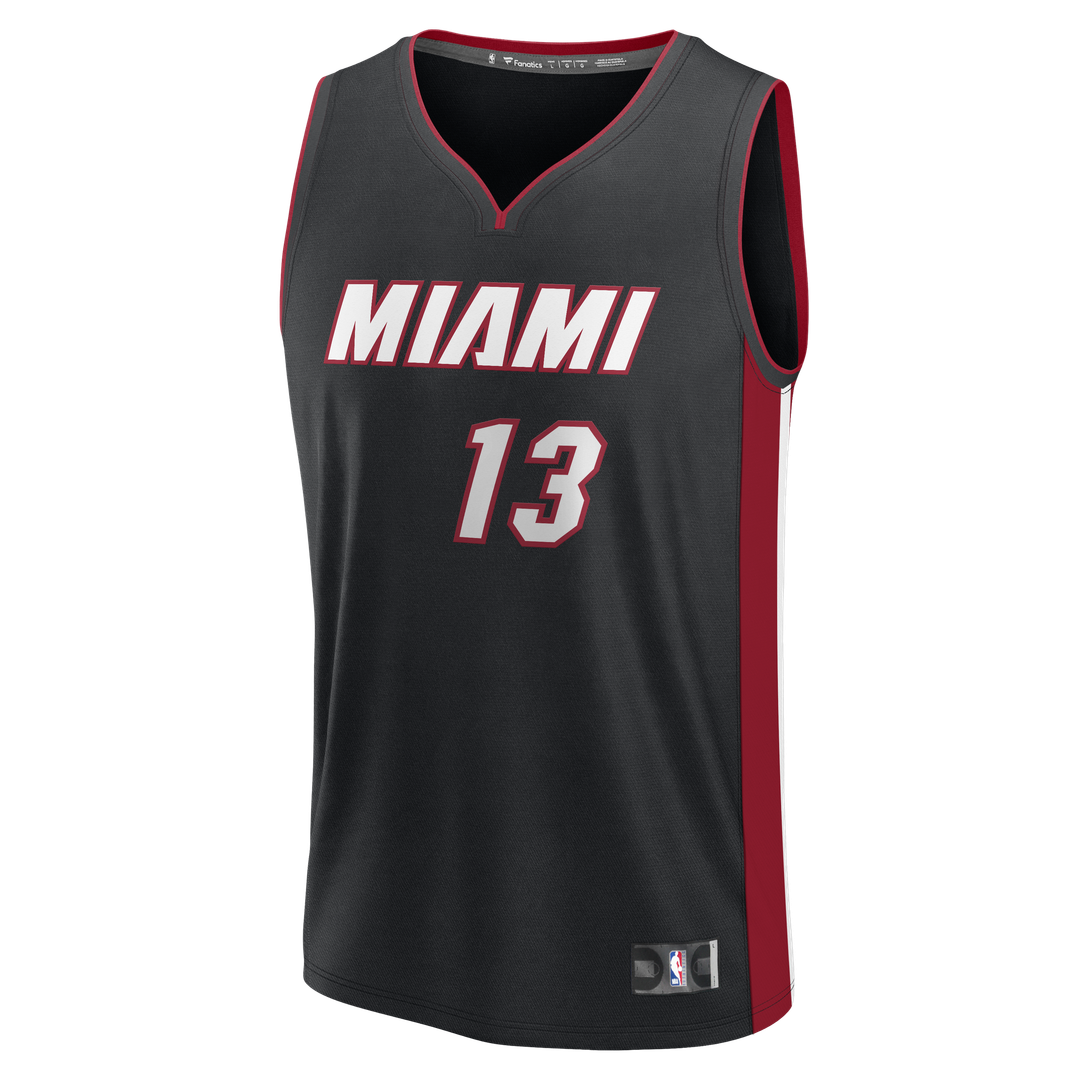 Bam Adebayo Miami Heat Fanatics Fast Break Replica Jersey - Icon Edition - Black Official NBA Team Apparel Basketball Fan Gear