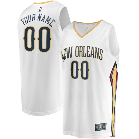 New Orleans Pelicans Fanatics Youth Fast Break Replica Custom Jersey - Association Edition - White Official NBA Team Apparel Basketball Fan Gear