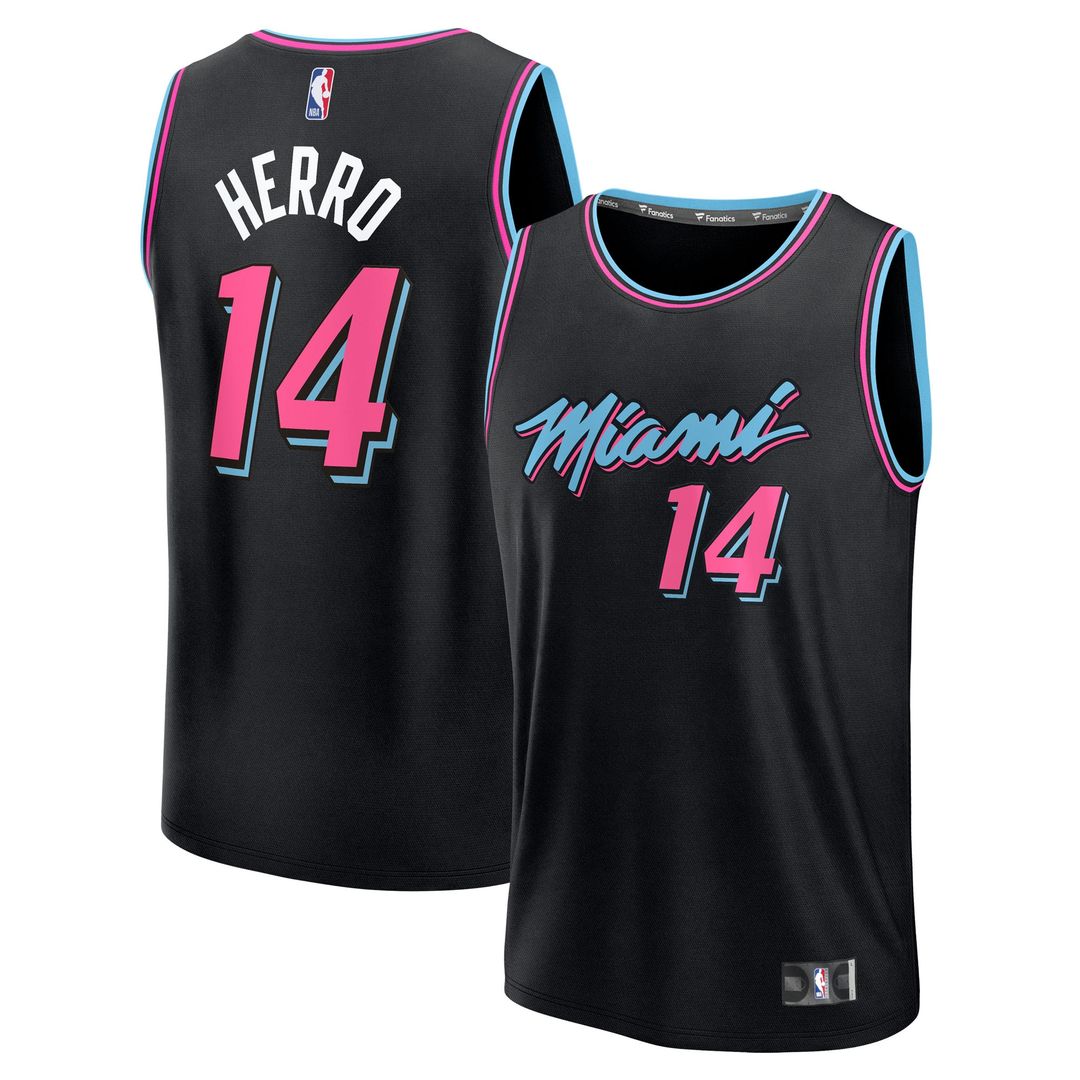 Tyler Herro Miami Heat Fanatics 2025/26 City Edition Fast Break Jersey - Black Official NBA Team Apparel Basketball Fan Gear