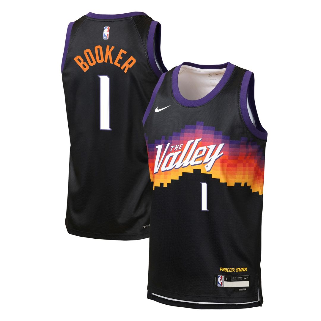 Devin Booker Phoenix Suns Nike Youth 2025/26 City Edition Swingman Jersey - Black Official NBA Team Apparel Basketball Fan Gear