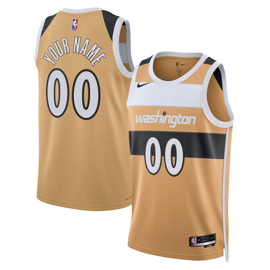 Washington Wizards Nike Unisex 2025/26 City Edition Swingman Custom Jersey - Gold Official NBA Team Apparel Basketball Fan Gear