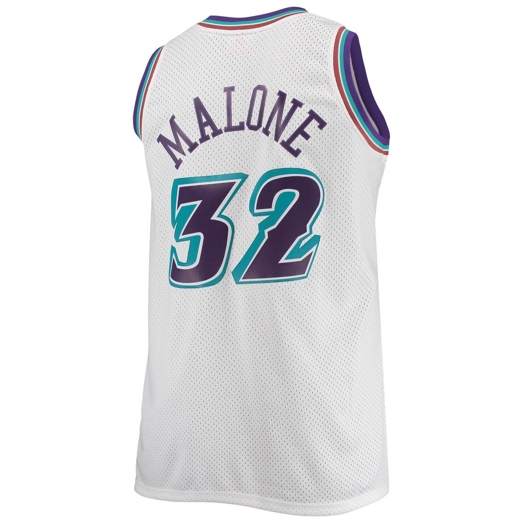 Karl Malone Utah Jazz Mitchell & Ness 1996/97 Big & Tall Hardwood Classics Swingman Jersey - White Official NBA Team Apparel Basketball Fan Gear