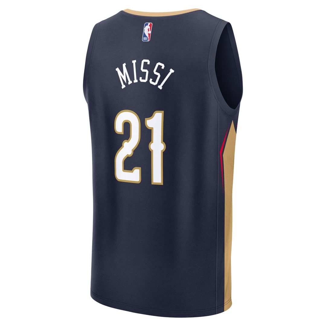 Yves Missi New Orleans Pelicans Fanatics 2024 NBA Draft Fast Break Player Jersey - Icon Edition - Navy Official NBA Team Apparel Basketball Fan Gear