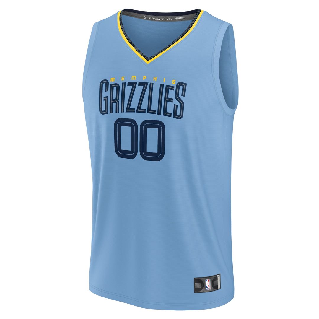 Memphis Grizzlies Fanatics Custom Fast Break Jersey - Statement Edition - Light Blue Official NBA Team Apparel Basketball Fan Gear