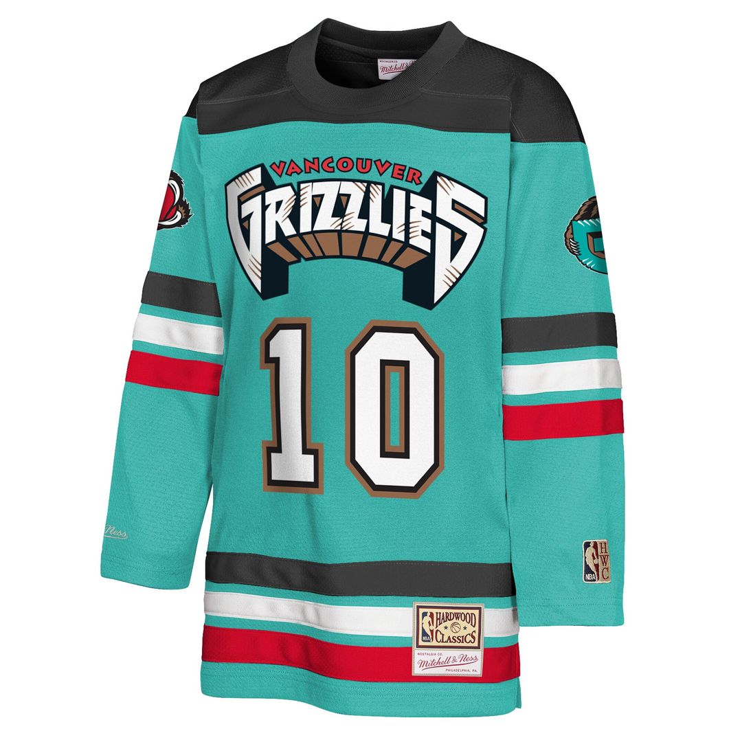 Mike Bibby Memphis Grizzlies Mitchell & Ness Youth Maxxed Out 2.0 Fashion Hockey Jersey - Turquoise Official NBA Team Apparel Basketball Fan Gear