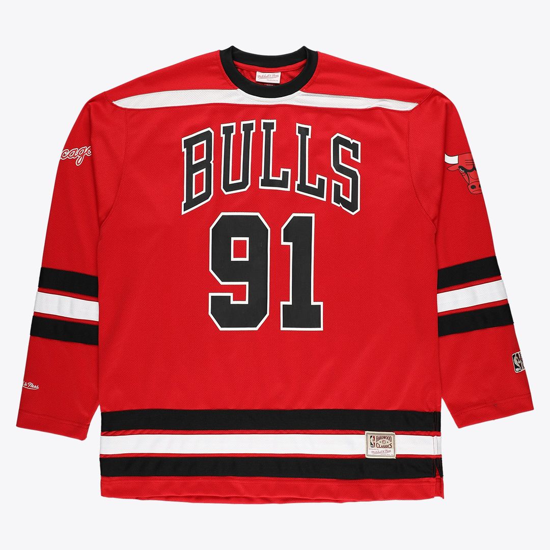 Dennis Rodman Chicago Bulls Mitchell & Ness Big & Tall NBA Hockey Jersey - Red Official NBA Team Apparel Basketball Fan Gear