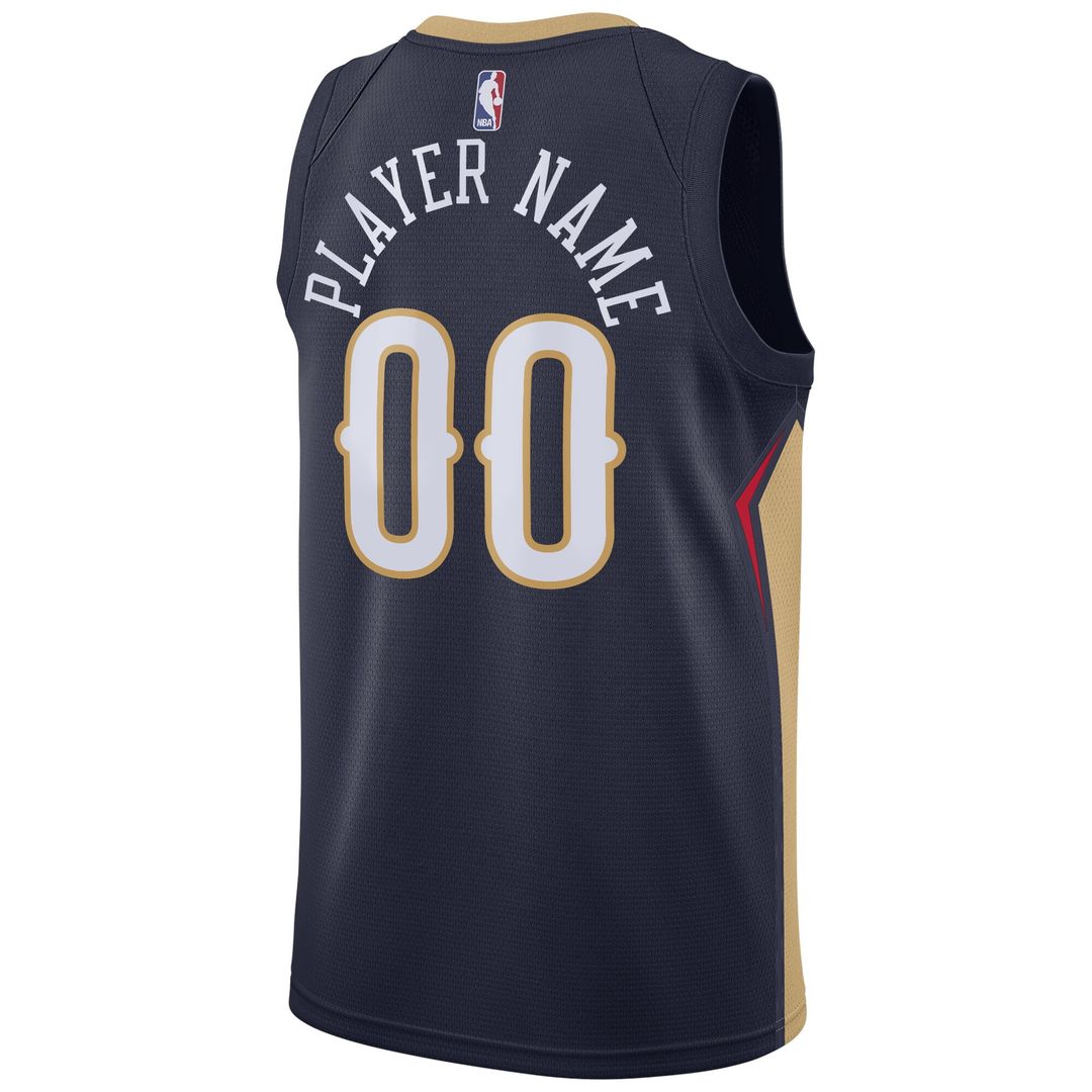 New Orleans Pelicans Nike Swingman Custom Jersey Navy - Icon Edition Official NBA Team Apparel Basketball Fan Gear