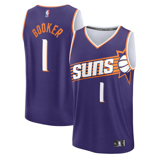 Devin Booker Phoenix Suns Fanatics Fast Break Replica Jersey - Icon Edition - Purple Official NBA Team Apparel Basketball Fan Gear