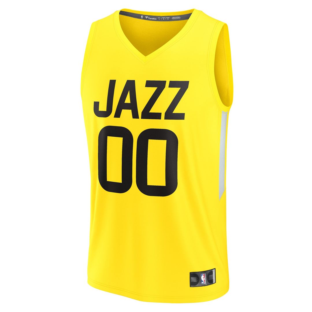 Utah Jazz Fanatics Youth Fast Break Replica Custom Jersey - Icon Edition - Yellow Official NBA Team Apparel Basketball Fan Gear