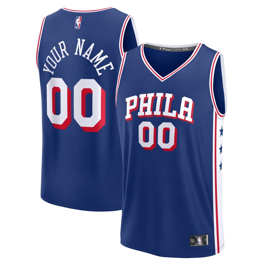 Philadelphia 76ers Fanatics Fast Break Custom Jersey - Icon Edition - Red Official NBA Team Apparel Basketball Fan Gear