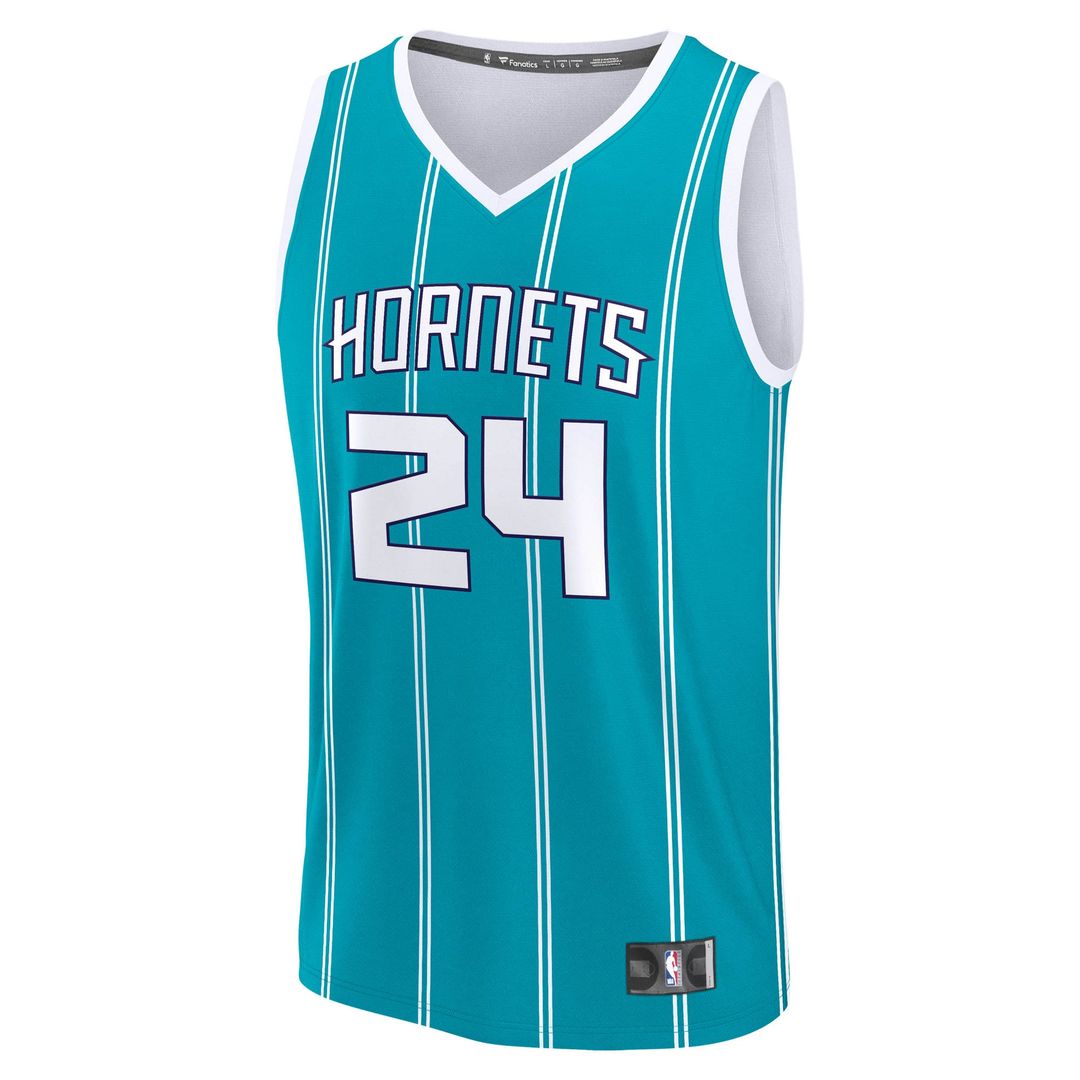 Brandon Miller Charlotte Hornets Fanatics Fast Break Replica Jersey - Icon Edition - Teal Official NBA Team Apparel Basketball Fan Gear