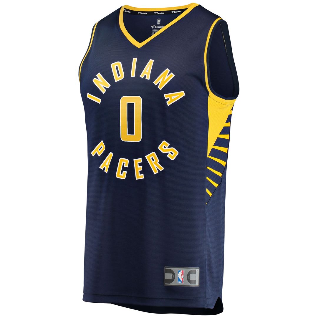 Tyrese Haliburton Indiana Pacers Fanatics Youth 2021/22 Fast Break Replica Jersey - Icon Edition - Navy Official NBA Team Apparel Basketball Fan Gear