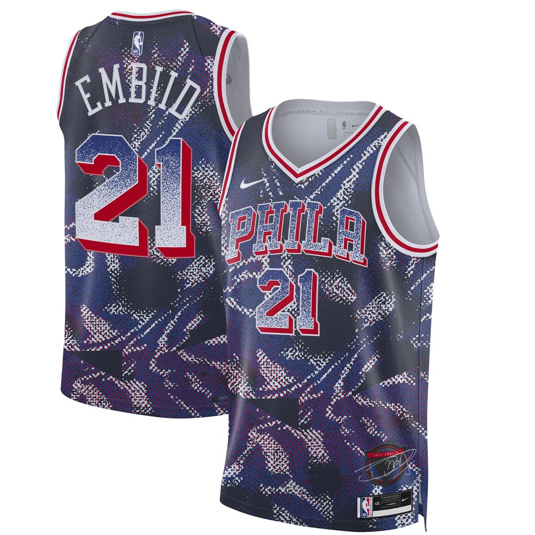 Joel Embiid Philadelphia 76ers Nike Unisex 2025 Select Series Swingman Player Jersey - Navy Official NBA Team Apparel Basketball Fan Gear