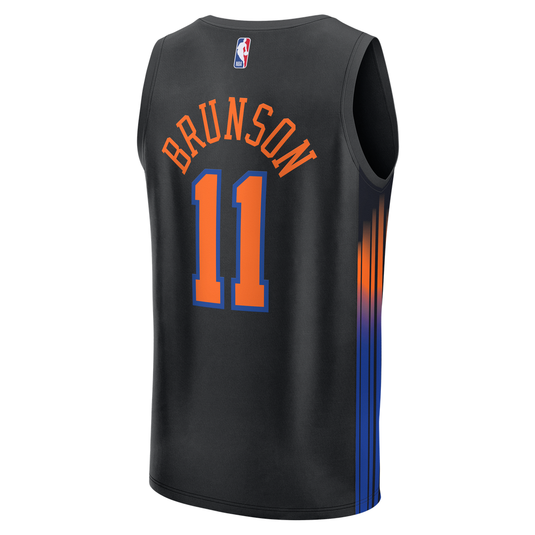 Jalen Brunson New York Knicks Fanatics Youth Fast Break Jersey - Statement Edition - Black Official NBA Team Apparel Basketball Fan Gear