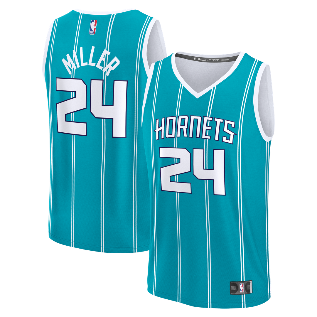 Brandon Miller Charlotte Hornets Fanatics Youth Fast Break Replica Jersey - Teal - Icon Edition Official NBA Team Apparel Basketball Fan Gear