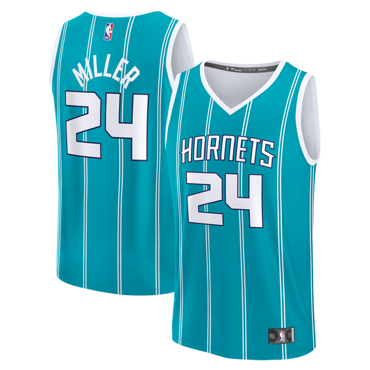 Brandon Miller Charlotte Hornets Fanatics Youth Fast Break Replica Jersey - Teal - Icon Edition Official NBA Team Apparel Basketball Fan Gear