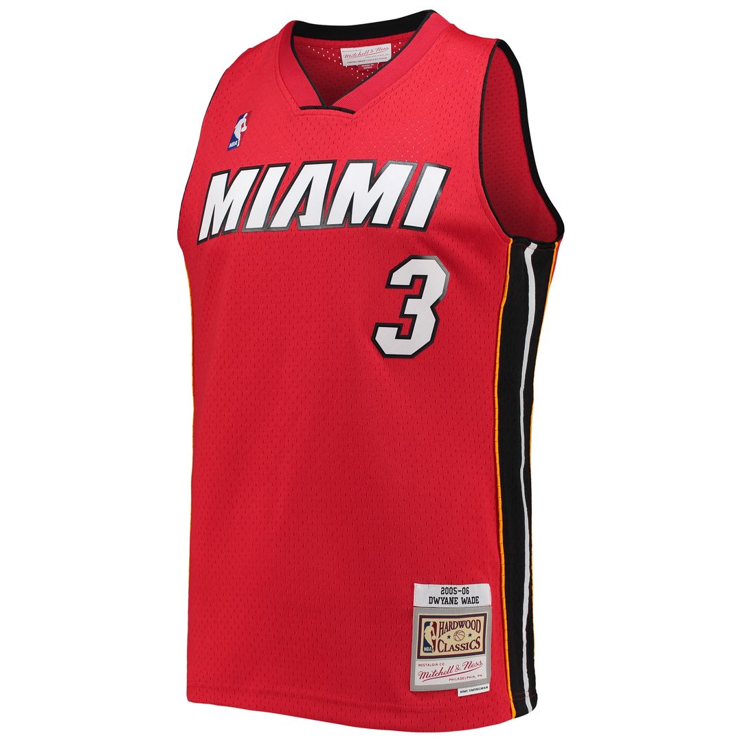 Dwyane Wade Miami Heat Mitchell & Ness Hardwood Classics Swingman Jersey - Red Official NBA Team Apparel Basketball Fan Gear