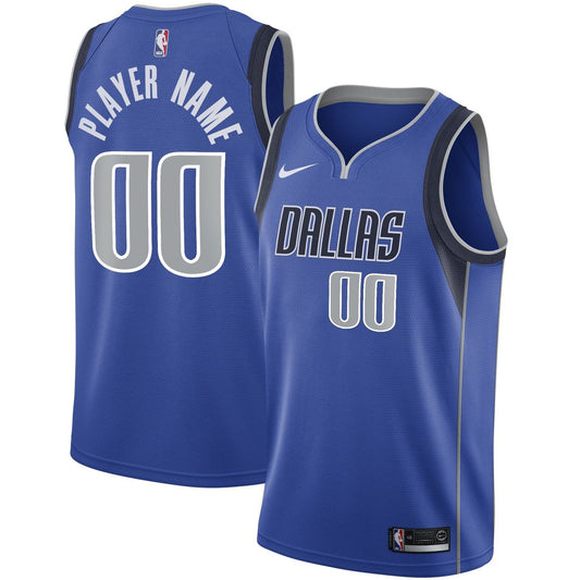 Dallas Mavericks Nike 2020/21 Swingman Custom Jersey - Icon Edition - Blue Official NBA Team Apparel Basketball Fan Gear