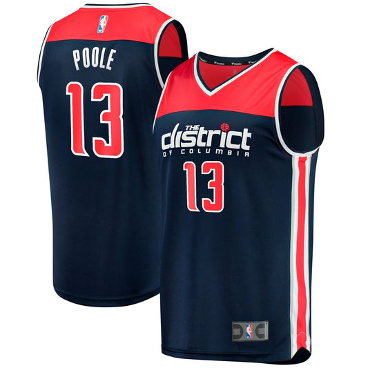 Jordan Poole Washington Wizards Fanatics Youth Fast Break Player Jersey - Statement Edition - Navy Official NBA Team Apparel Basketball Fan Gear