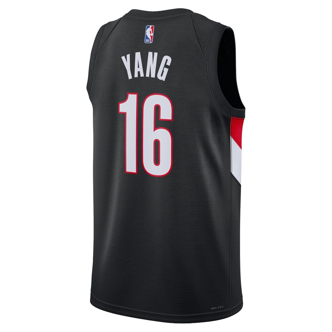 Yang Hansen Portland Trail Blazers Nike Unisex Swingman Jersey - Icon Edition - Black Official NBA Team Apparel Basketball Fan Gear