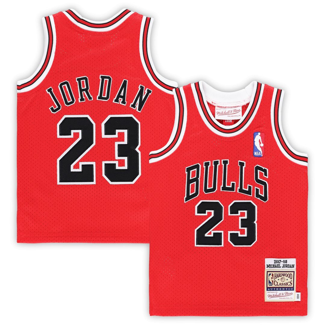 Michael Jordan Chicago Bulls Mitchell & Ness Infant 1985/86 Hardwood Classics Authentic Jersey - Red Official NBA Team Apparel Basketball Fan Gear