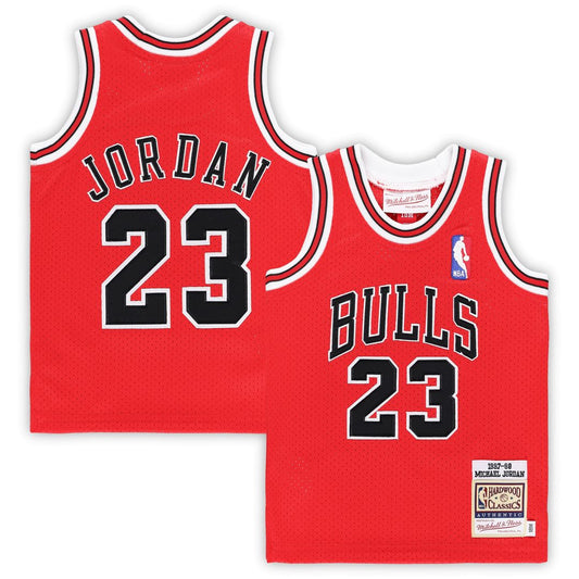 Michael Jordan Chicago Bulls Mitchell & Ness Infant 1985/86 Hardwood Classics Authentic Jersey - Red Official NBA Team Apparel Basketball Fan Gear