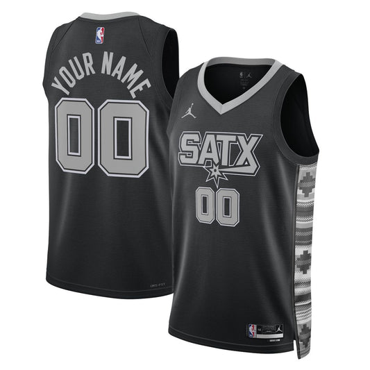 San Antonio Spurs Jordan Brand Unisex 2022/23 Swingman Custom Jersey - Statement Edition - Black Official NBA Team Apparel Basketball Fan Gear