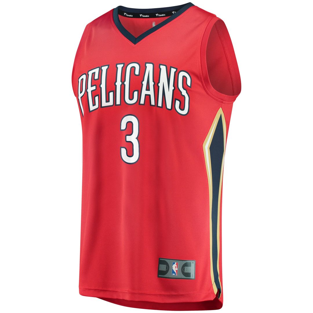 C.J. McCollum New Orleans Pelicans Fanatics Youth Fast Break Replica Player Jersey Red - Statement Edition Official NBA Team Apparel Basketball Fan Ge