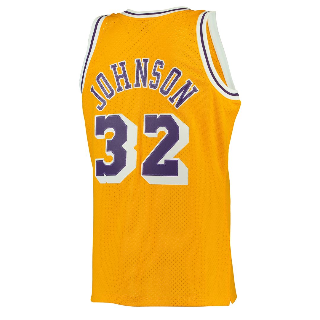 Magic Johnson Los Angeles Lakers Mitchell & Ness 1984/85 Hardwood Classics Swingman Jersey - Purple Official NBA Team Apparel Basketball Fan Gear