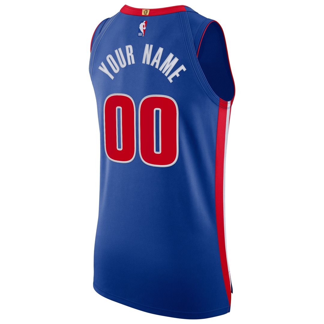 Detroit Pistons Nike Authentic Custom Jersey Blue - Icon Edition Official NBA Team Apparel Basketball Fan Gear