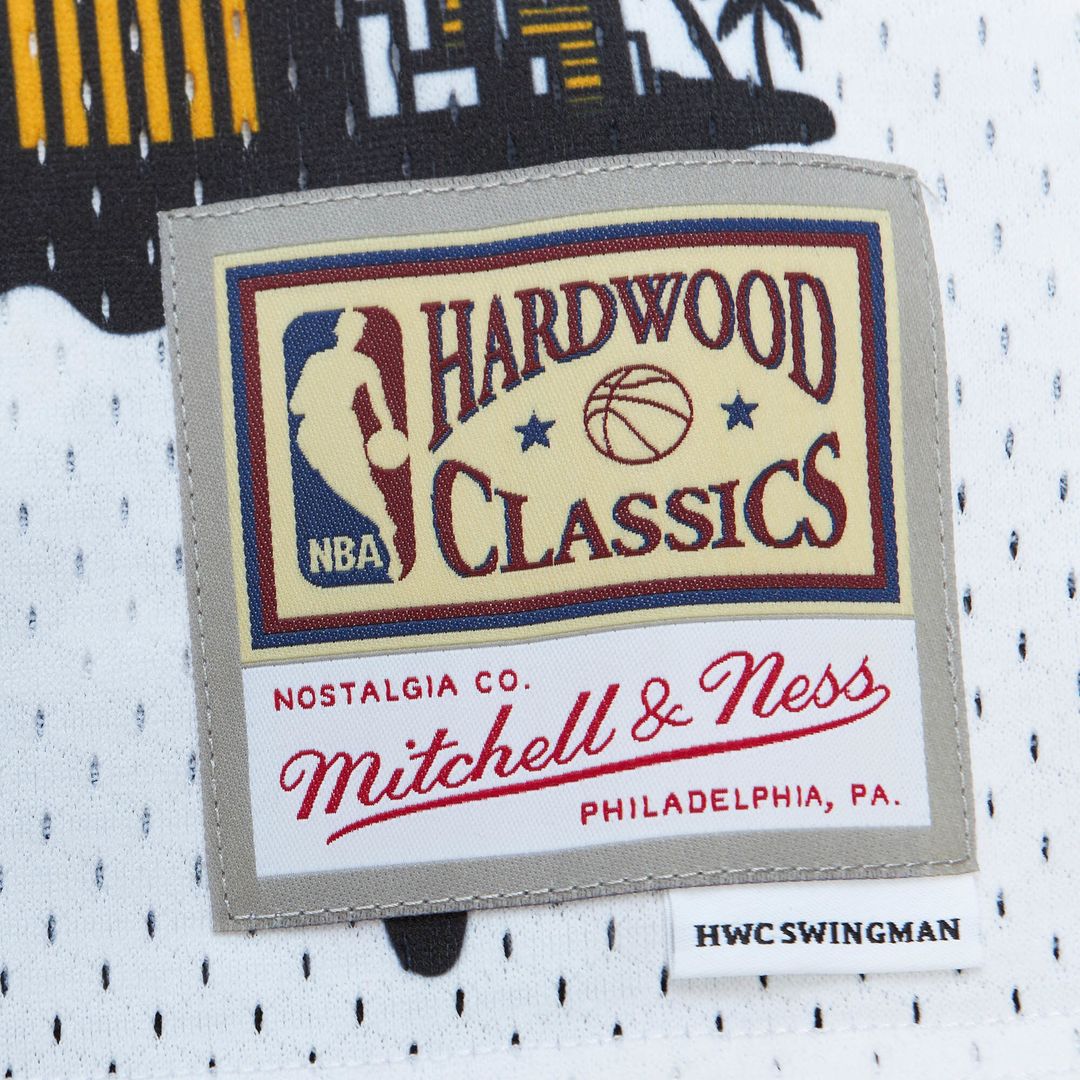 Miami Heat Mitchell & Ness x Tats Cru Hardwood Classics Fashion Jersey - White Official NBA Team Apparel Basketball Fan Gear