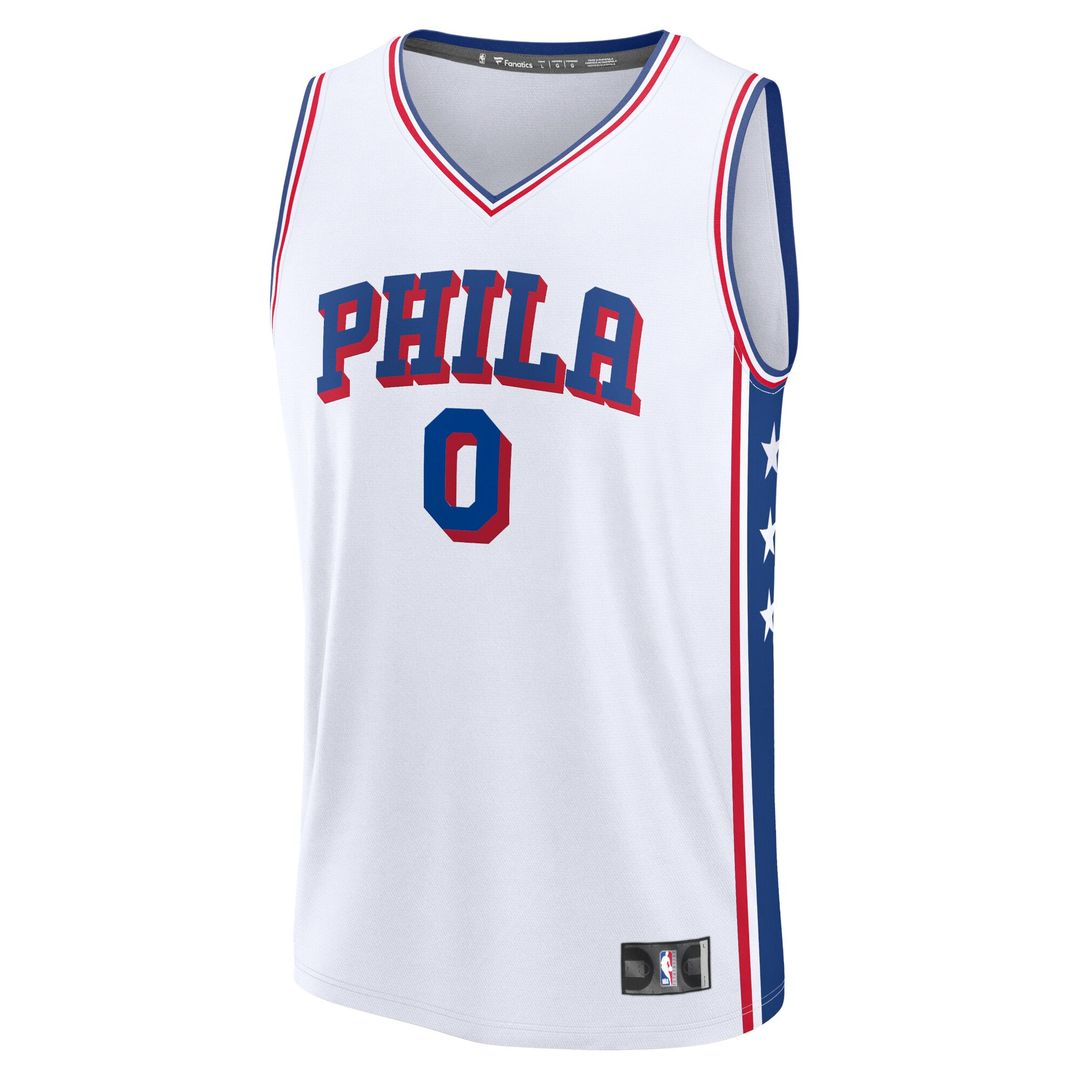 Tyrese Maxey Philadelphia 76ers Fanatics Fast Break Replica Player Jersey - Association Edition - White Official NBA Team Apparel Basketball Fan Gear