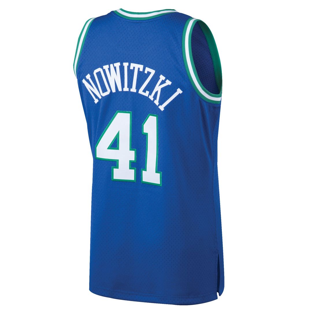 Dirk Nowitzki Dallas Mavericks Mitchell & Ness 1998/99 Hardwood Classics Swingman Jersey - Blue Official NBA Team Apparel Basketball Fan Gear