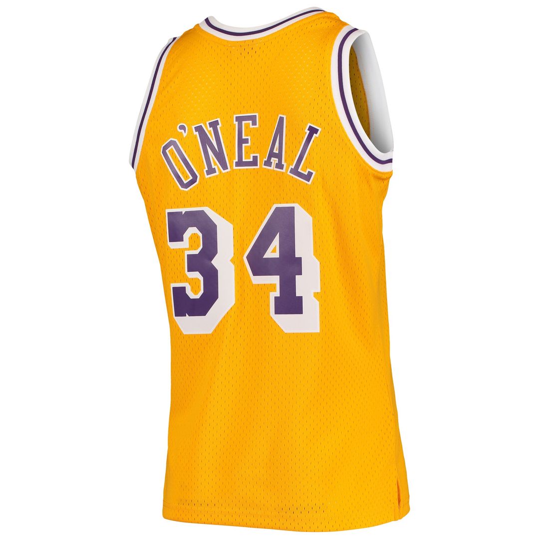 Shaquille O'Neal Los Angeles Lakers Mitchell & Ness 1996/97 Hardwood Classics Swingman Jersey - Gold Official NBA Team Apparel Basketball Fan Gear