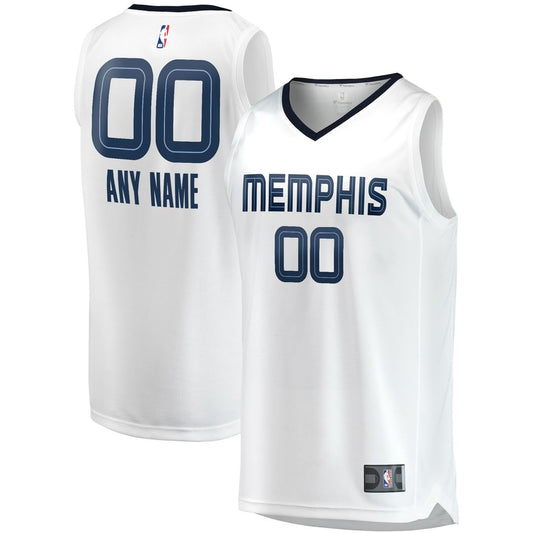 Memphis Grizzlies Fanatics Fast Break Custom Replica Jersey - Association Edition - White Official NBA Team Apparel Basketball Fan Gear
