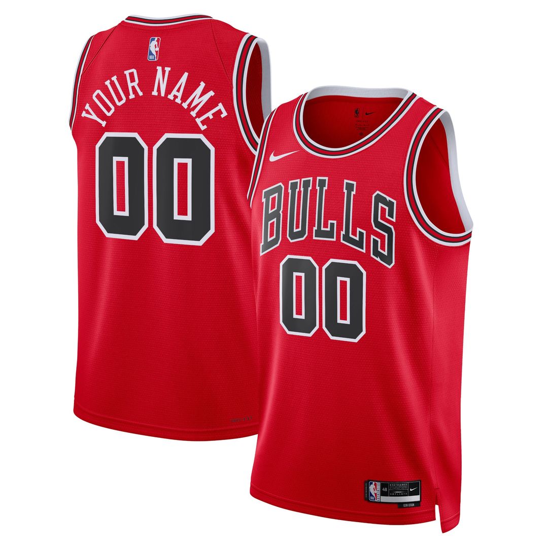 Chicago Bulls Nike Unisex Swingman Custom Jersey Red - Icon Edition Official NBA Team Apparel Basketball Fan Gear