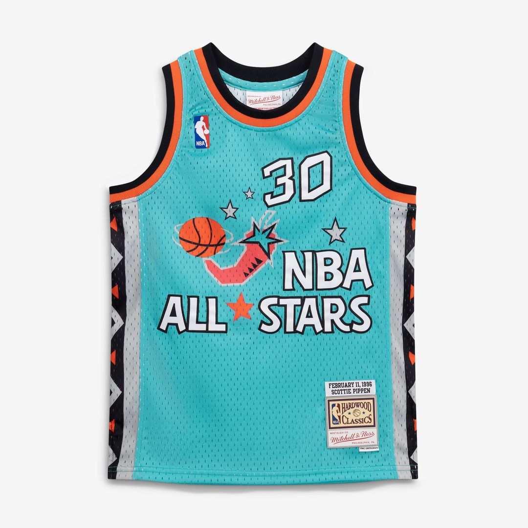 Scottie Pippen 1996 NBA All-Star Game Mitchell & Ness Youth Hardwood Classics Swingman Jersey - Teal Official NBA Team Apparel Basketball Fan Gear