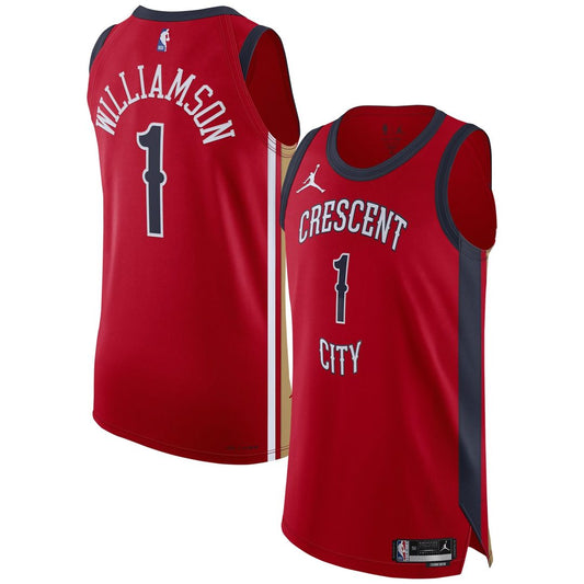 Zion Williamson New Orleans Pelicans Jordan Brand Authentic Jersey - Statement Edition - Red Official NBA Team Apparel Basketball Fan Gear