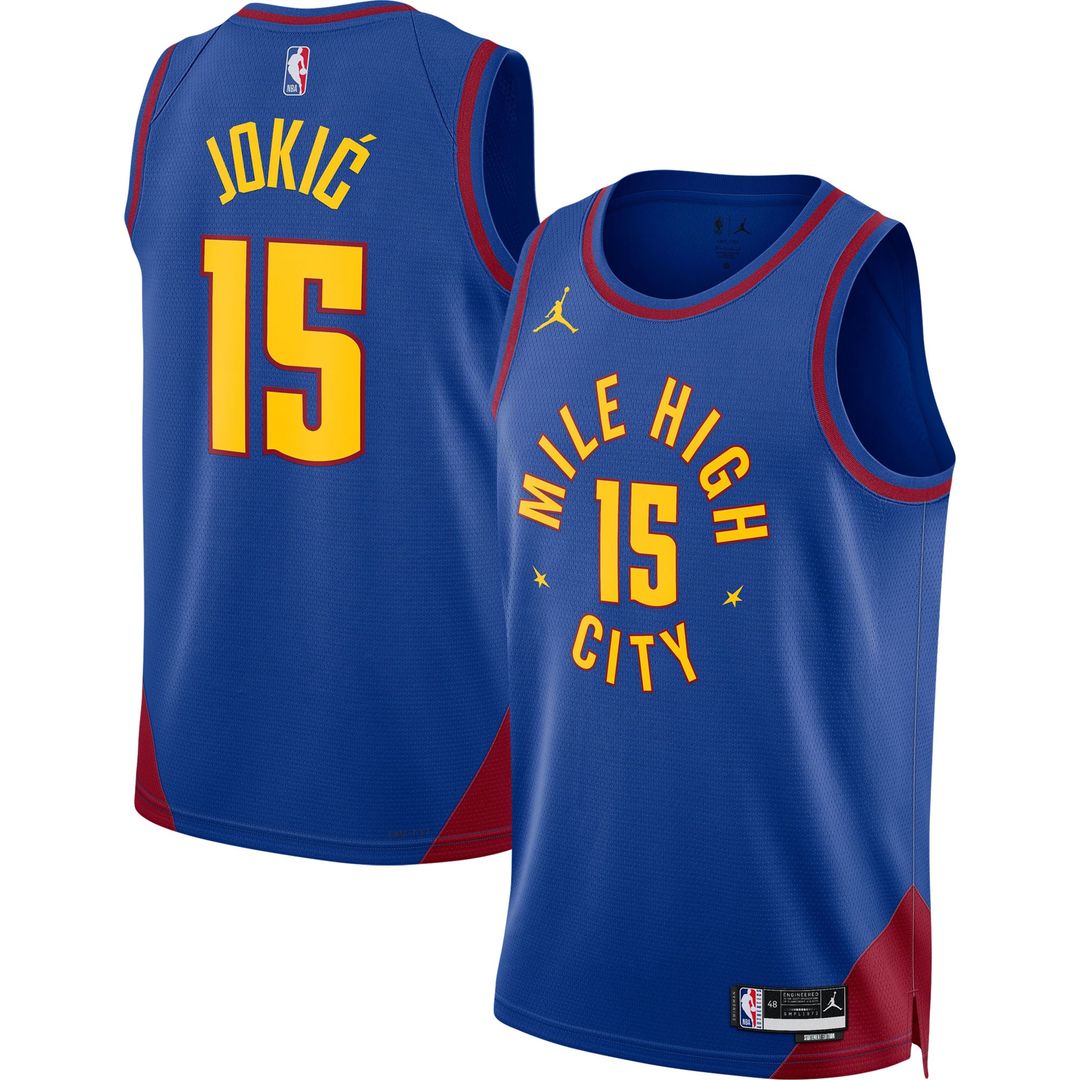 Nikola Jokic Denver Nuggets Jordan Brand Unisex Swingman Jersey - Statement Edition - Blue Official NBA Team Apparel Basketball Fan Gear