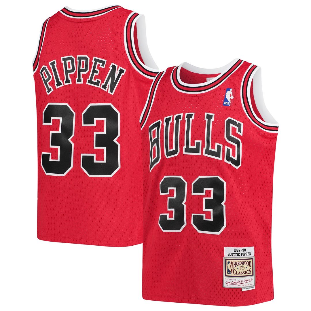 Scottie Pippen Chicago Bulls Mitchell & Ness Youth 1997-98 Hardwood Classics Swingman Jersey - Red Official NBA Team Apparel Basketball Fan Gear