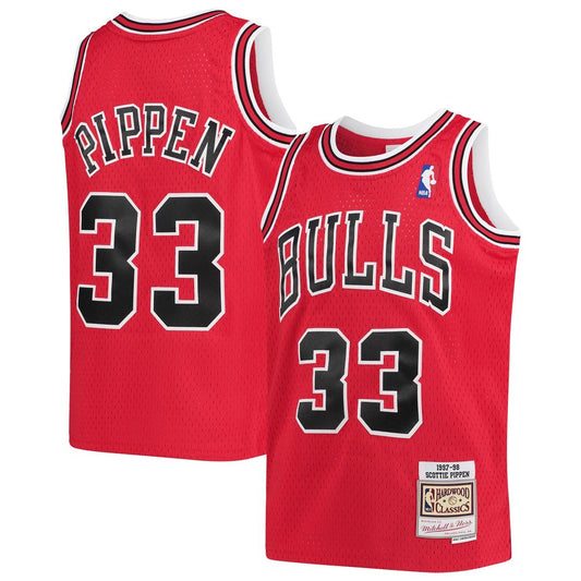 Scottie Pippen Chicago Bulls Mitchell & Ness Youth 1997-98 Hardwood Classics Swingman Jersey - Red Official NBA Team Apparel Basketball Fan Gear