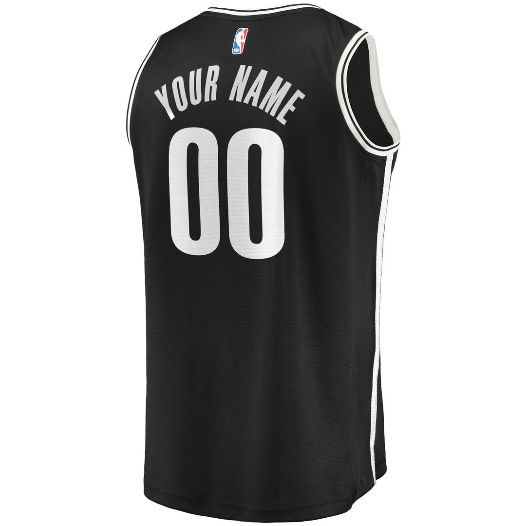 Brooklyn Nets Fanatics Youth Fast Break Custom Replica Jersey Black - Icon Edition Official NBA Team Apparel Basketball Fan Gear