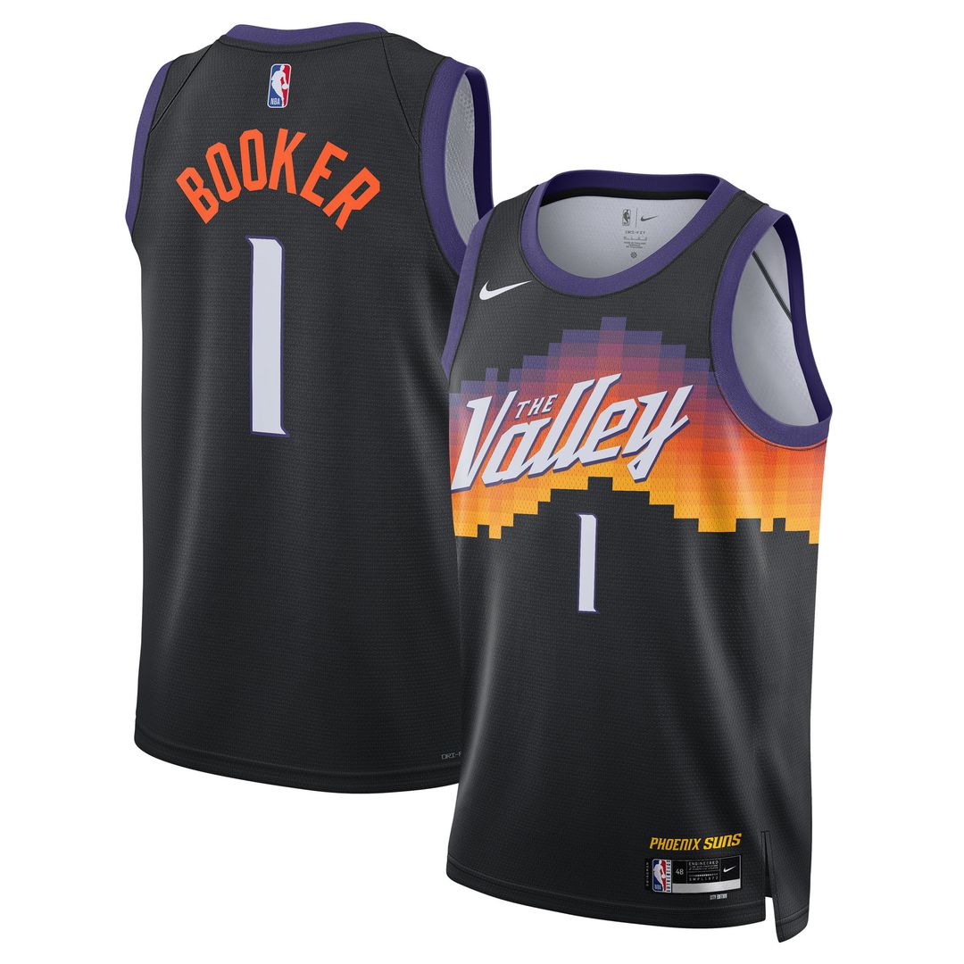 Devin Booker Phoenix Suns Nike Unisex 2025/26 Swingman Jersey - Black - City Edition Official NBA Team Apparel Basketball Fan Gear