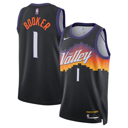 Devin Booker Phoenix Suns Nike Unisex 2025/26 Swingman Jersey - Black - City Edition Official NBA Team Apparel Basketball Fan Gear