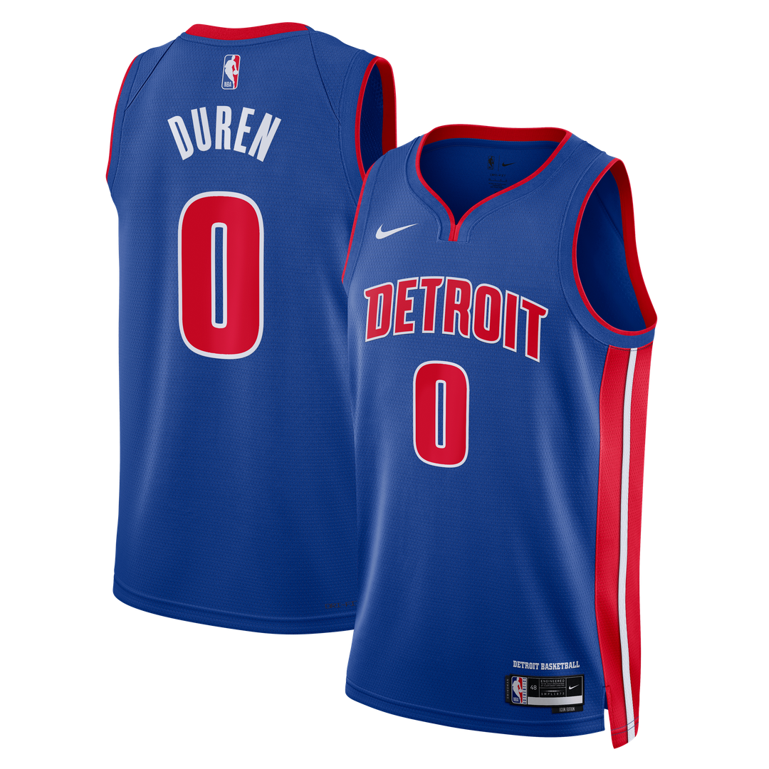 Jalen Duren Detroit Pistons Nike Unisex Swingman Jersey - Icon Edition - Blue Official NBA Team Apparel Basketball Fan Gear
