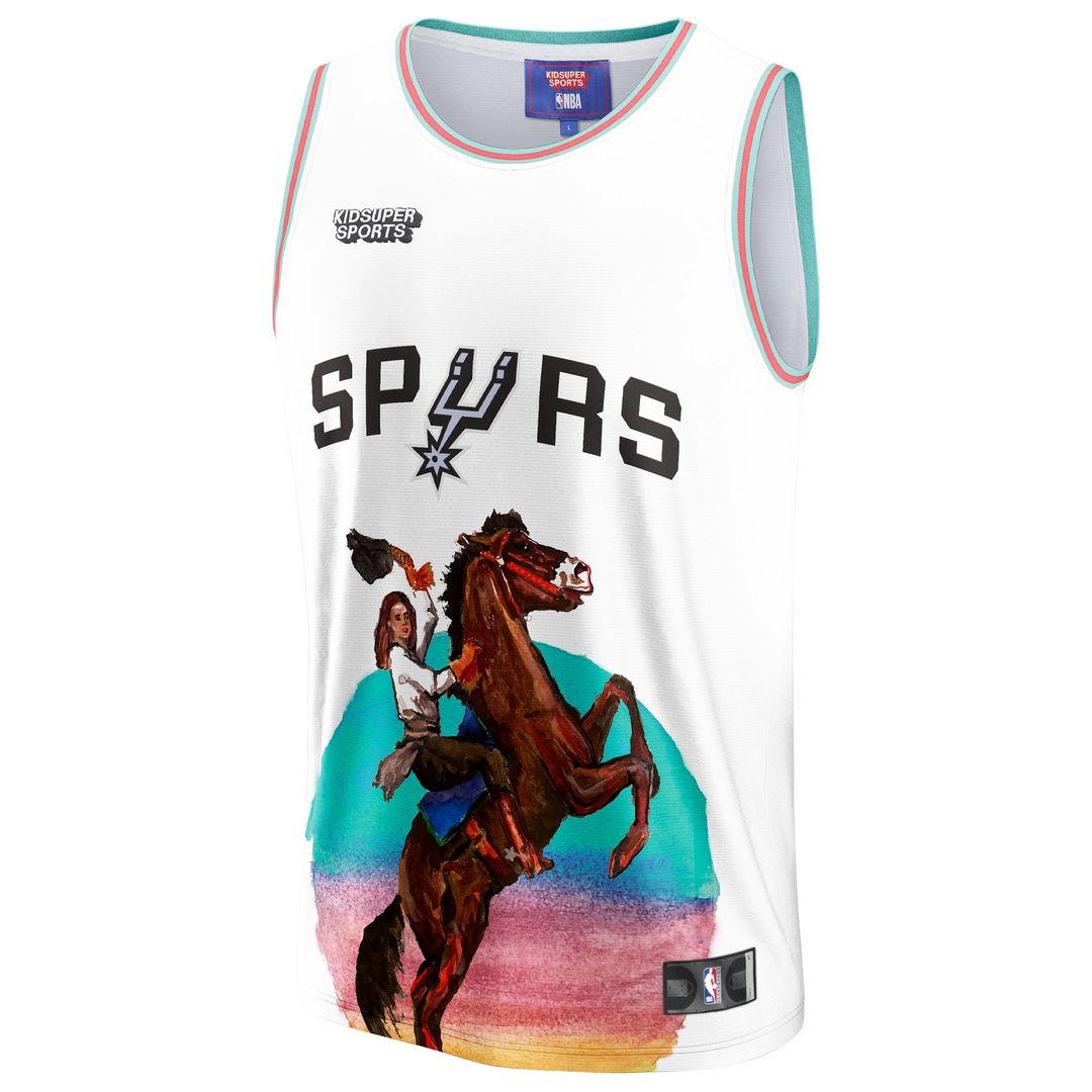 San Antonio Spurs NBA & KidSuper Studios by Fanatics Unisex Hometown Jersey - White Official NBA Team Apparel Basketball Fan Gear