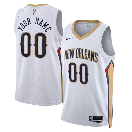 New Orleans Pelicans Nike Unisex Swingman Custom Jersey White - Association Edition Official NBA Team Apparel Basketball Fan Gear