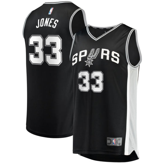 Tre Jones San Antonio Spurs Fanatics Fast Break Replica Jersey - Icon Edition - Black Official NBA Team Apparel Basketball Fan Gear