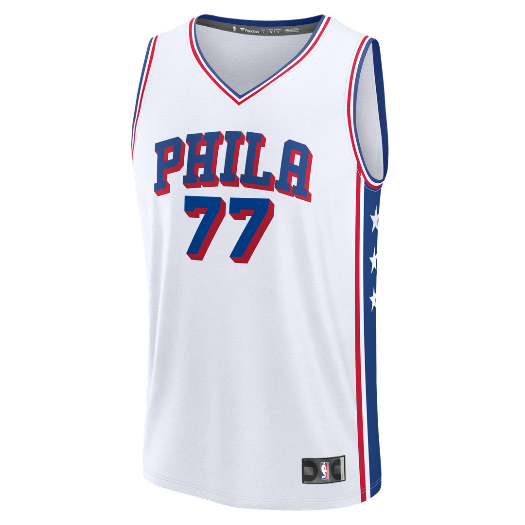 VJ Edgecombe Philadelphia 76ers Fanatics Fast Break Replica Jersey - White - Association Edition Official NBA Team Apparel Basketball Fan Gear